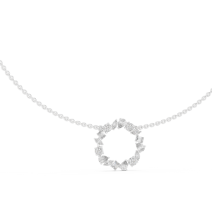 Collier cercle en diamant taille radiant Seraphina plaqué rhodium pour fiançailles, mariage et cadeaux de fête - Product Image 1