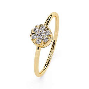 แหวนเพชรทรงกลมเรียบหรูมินิมอลสำหรับผู้หญิง ทองคำแท้ 14k เหมาะสำหรับเป็นของขวัญ งานหมั้น วันครบรอบแต่งงาน - Product Image 5
