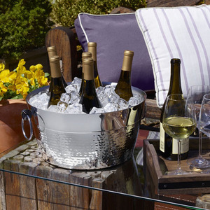 Double Wall Hammered Stainless Steel <b>Ice</b> Bucket With Drop Ring Handles Luxury Party Champagne Wine Beverage Tub For Serving - Product Image 4