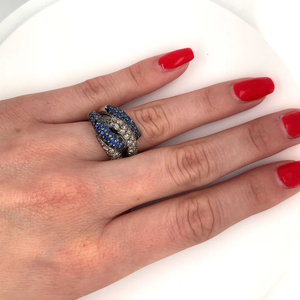 Anillo de compromiso Glam para mujer con diamantes en pavé, certificado IGI, de aleación, con piedra de nacimiento de mayo - Product Image 1