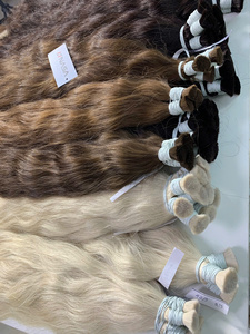 Precio al por mayor Cabello humano virgen Remy vietnamita de Hanoi, extensiones onduladas a granel, puntas gruesas, 20-24 pulgadas, 100g, súper colores - Product Image 2