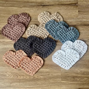Handmade Heart Shape Macrame Coasters Elegant Boho Party Decor Suitable for Guest Entertainment and Special Occasions Decor - Product Image 1