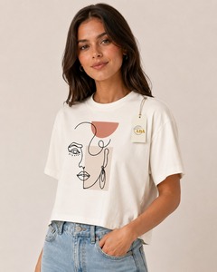 เสื้อยืดทรงบ็อกซี่สำหรับผู้หญิง สวมใส่สบาย สไตล์ลำลอง โอเวอร์ไซส์ ผ้าฝ้ายนุ่ม ทรงหลวม แขนสั้น ระบายอากาศได้ดี เหมาะสำหรับใส่ในฤดูร้อน - Product Image 4