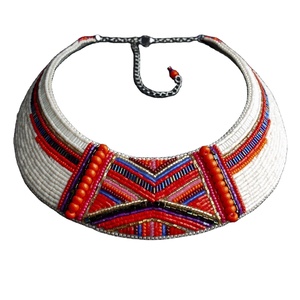 CRYSTAL CRAFT African Women Party Seed Beads Beaded Chain Statement Bib Necklace and Earring Jewelry Set - Product Image 3