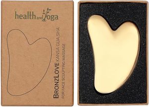 Herramienta de Masaje Facial Gua Sha de Kansa Pura HealthAndYoga BronzLove, para Esculpir el Rostro y Dar Brillo a la Piel de Forma Ayurvédica - Product Image 2