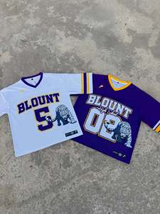 Camiseta Deportiva Transpirable de Fútbol Americano con Sublimación, 100% Poliéster, Corte Holgado, Estilo Urbano, Manga Corta para Adultos, Diseño Vintage de los 90 - Product Image 1