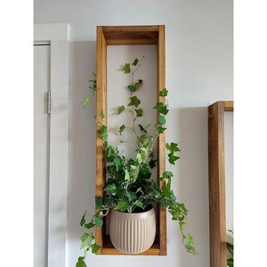 Mango Wood Vertical Wall <b>Planter</b> Box for Living Room | Minimalist Handcrafted Home Decor Storage - Product Image 5