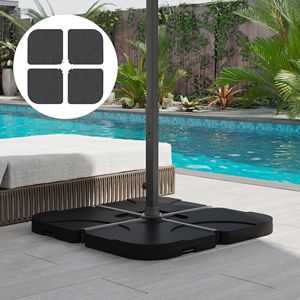 Base per Ombrellone da Giardino a 4 Razze per Donna, Capacità 158 libbre (sabbia) o 60 litri (acqua), Nera - Product Image 2