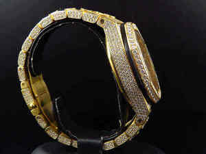 Reloj de Hombre de Edición Limitada de Lujo con Cristal de Cuarzo, Acero Inoxidable y Aleación en Tono Amarillo con Moissanita VVS - Product Image 6