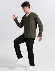 Chemises de sport à manches longues pour hommes, sweat-shirt à demi-zip, hauts de fitness pour le jogging, respirants, compressifs, pour la course à pied - Product Image 5