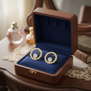 New Arrival Real Diamond <b>Stud</b> <b>Earrings</b> 14K Yellow Gold | Round Cut Halo Circle Floral Design Womens Luxury <b>Fine</b> Jewelry Gift - Product Image 2