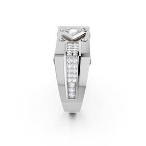 Anillo de Hombre de Oro Blanco de 9K de la Mejor Calidad, Inspirado en la Dinastía, Prestigio, Resiliencia, Elegancia Atemporal, Joyería de Lujo en Venta - Product Image 3