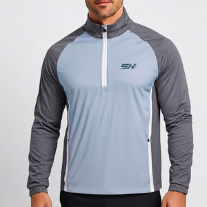 Premium Men's Winter Knitted Polyester Quarter-Zip Sports Jacket Breathable Quick Dry Waterproof <b>Athletic</b> Running Training Gym - Product Image 1