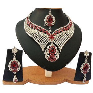 Vintage <b>Silver</b> Plated Crystal Rhinestone <b>Necklace</b> Earrings <b>Set</b> Women Wedding Jewelry Alloy Fashion Jewelry <b>Sets</b> - Product Image 2