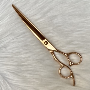 Lame incurvée de 7 pouces pour droitiers, élégante, en acier inoxydable japonais, professionnelle, multifonctionnelle, avec manche décalé, pour toilettage des animaux de compagnie - Product Image 2