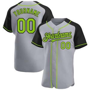 Camiseta de Béisbol Negra, Verde y Gris de Moda, Absorbente de Humedad, Ropa Deportiva de Equipo, Sublimación Personalizada, Fabricante de Marca Privada - Product Image 1