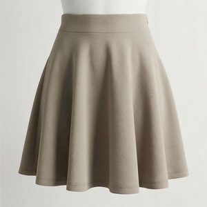 Women High Waist A-Line Mini <b>Skirt</b> Solid Color Pleated Comfortable Woven Polyester <b>Skirt</b> All Seasons Wear - Product Image 1