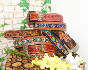 Cinturones de cuero de vaca occidental hechos a mano de alta calidad para hombres y mujeres estilo de moda con hebilla de latón longitud personalizada precio al por mayor - Product Image 2