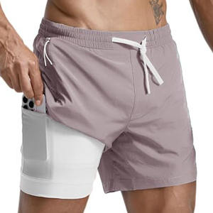 Custom Logo Embroidery Men's Body Building Training Joggers Running Shorts For Men Single <b>Layer</b> GYM Athletic Fitness Short Pants - Product Image 1