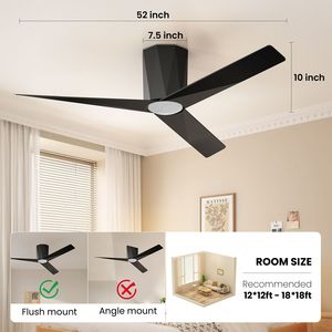 Lampadario LED Moderno da 52 Pollici con Ventilatori da Soffitto 10' X 52' - Product Image 5