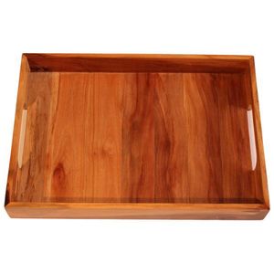 Rectangular Wooden Serving Tray-Eco-Friendly <b>Disposable</b> Country Design Breakfast & Food Serving Table Tray - Product Image 5