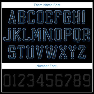 Custom Black Black-Powder Blue Stitched Adjustable Snapback <b>Hat</b>-Casual Outdoor Sports Beach Party - Product Image 4