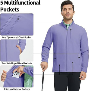 LUCIVA <b>Men's</b> Slim Fit Softshell <b>Jacket</b> Coated <b>Canvas</b> Stand Collar-Precision-Tailored Technical Performance Breathable - Product Image 4