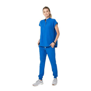 Conjunto de Uniformes Médicos de Alta Calidad para Mujer, Corte Ajustado, Pantalones Jogger Elásticos, Manga Corta, Cuello en V, para Spa, Dentista, Hospital - Product Image 1