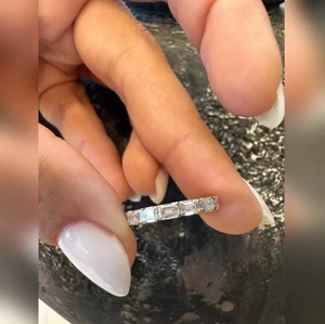 <b>Emerald</b> Cut Lab Grown Diamond Luxury <b>Ring</b> For Women 925 <b>Silver</b> Engagement Wedding Gift With IGI SGL Certification 2 Carat Stone - Product Image 4