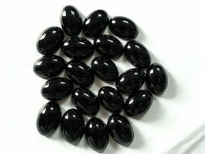 Cabochon ovale en spinelle noire, perles de pierres précieuses en vrac, pierre naturelle, agate, vente en gros, pour la fabrication de bijoux - Product Image 1