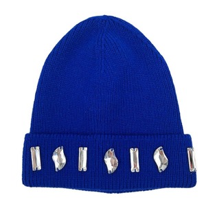 Wholesale Price Common Fabric Beanie Hat <b>Winter</b> <b>Cap</b> Unisex Soft Warm Stretch Rhinestone Custom Logo Hat Made in Pakistan - Product Image 1