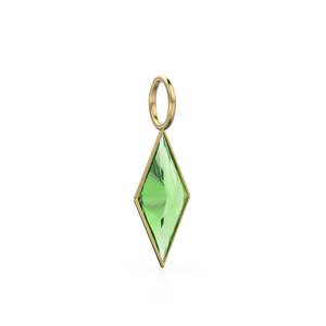 Colgante de Oro Sólido Amarillo de 18k con Peridoto Verde en Forma de Cometa / Piedra de Nacimiento de Agosto / Gema de Olivino Natural - Product Image 6