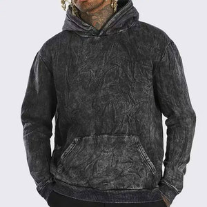 Sudadera con Capucha para Hombre, Lavado Ácido, 100% Algodón, Forro Polar, Estilo Casual, Corte Holgado, Sudadera de Invierno con Cuentas, Estilo Urbano - Product Image 3