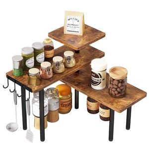 Estante Especiero de Esquina de Madera de Pino de 4 Niveles, Organizador de Cocina al por Mayor Moradabad - Product Image 1