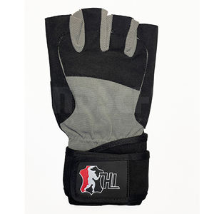 Gants de musculation professionnels gris et noirs avec bandes de maintien robustes pour les poignets |   Poignée antidérapante de qualité supérieure pour un équipement de musculation ultime - Product Image 4