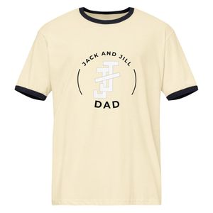T-shirt unisexe Dad à col ras du cou, bleu marine nuit contrastant, style rétro décontracté et doux pour le quotidien - Product Image 1