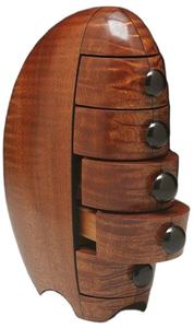 Wooden Checkered Storage Drawer Chest with 4 Drawers Stylish Elegant Home Decor Accent Piece Geometric Design Storage Unit Home - Product Image 5