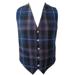 Gilet écossais ajusté pour homme, style vintage, pour mariage ou soirée, veste sans manches avec sangle dorsale réglable - Product Image 1