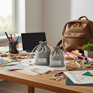 Ilan Borsa Multiuso 10x15cm Grigia 2pz con Coulisse - Product Image 3