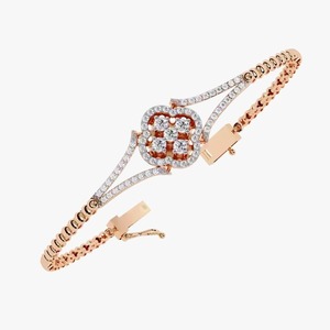 New Elegant Vintage Design Multi Shape Moissanite Diamond Bracelet Unisex <b>Rose</b> Gold Plated at Reasonable Price For Export - Product Image 1
