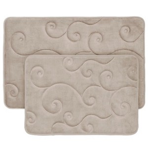 Tapis de douche 100% coton, diverses couleurs, éponge Paris Bath, couleur crème, taille 50x70 cm - Product Image 1