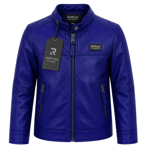 Comfortable kids leather jacket with premium finish warm lining flexible movement and stylish everyday appeal for children - Product Image 1