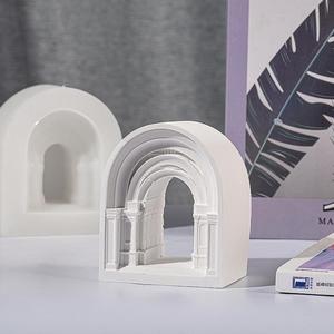 Molde de Silicona para Velas de Yeso, Hecho a Mano, con Forma de Piedra Fragante de Castillo, para Velas Aromáticas para Coche - Product Image 1