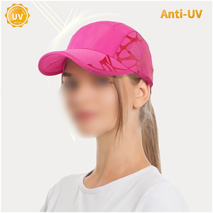 Gorras de béisbol de malla transpirable de alto rendimiento, color rosa, que absorben la humedad, para protección solar en exteriores, deportivas, para adultos. - Product Image 6