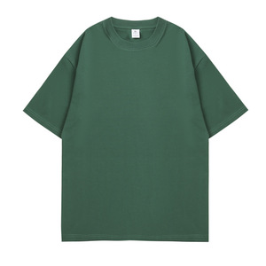 <b>Olive</b> <b>Green</b> Men's Oversized Cotton <b>T</b>-<b>Shirt</b> Short Sleeve O-Neck Casual Solid Jersey Fit Regular Length - Product Image 2