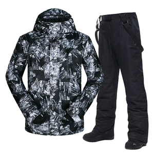 Combinaison de ski pour homme avec capuche, pantalon noir, imperméable 10 000 mm, isolation synthétique 220 g, imprimé camouflage adulte - Product Image 2