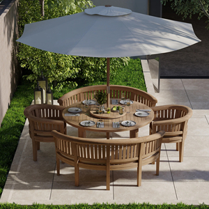 Home Garden Modern Outdoor Furniture Wooden Garden Dining <b>Sets</b> Hotel Outdoor Teak Patio - Luxus - Product Image 2