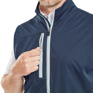 Men's Navy <b>Blue</b> Windproof <b>Vest</b> Stand Collar Zipper Sleeveless Lightweight Sporty Embroidery Front Quick Dry Breathable Winter - Product Image 6