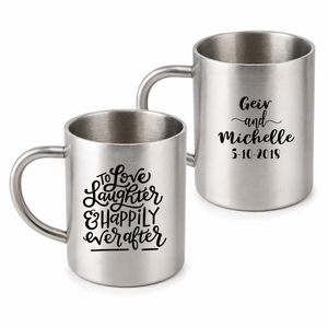Taza de Acero Inoxidable Grabada Personalizada, Vaso Térmico de Doble Pared con Asa, Regalo Personalizado para Bodas y Aniversarios de Pareja - Product Image 1