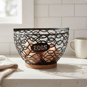 Yajuyi Metal <b>Wire</b> <b>Storage</b> <b>Basket</b> Bowl Shape With Handles For Food <b>Storage</b> Nordic Style - Product Image 2